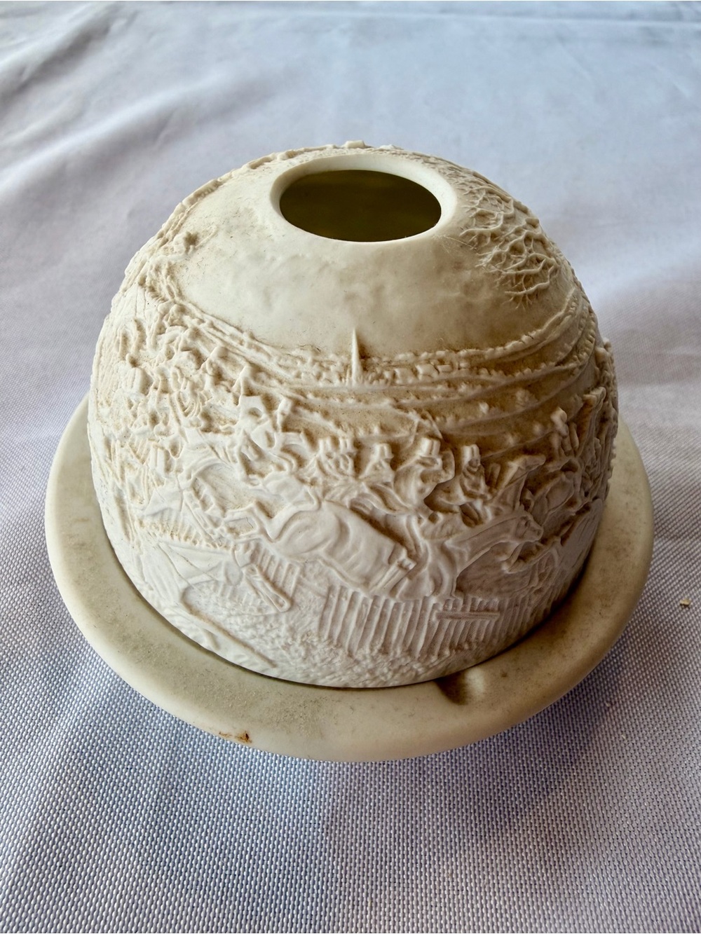 Bernardaud Limoges Porcelain Lithophane Candle Votive Scene